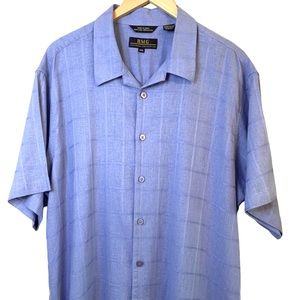 - 💙- Blue Linen blend RMG Chairman Collection button down shirt